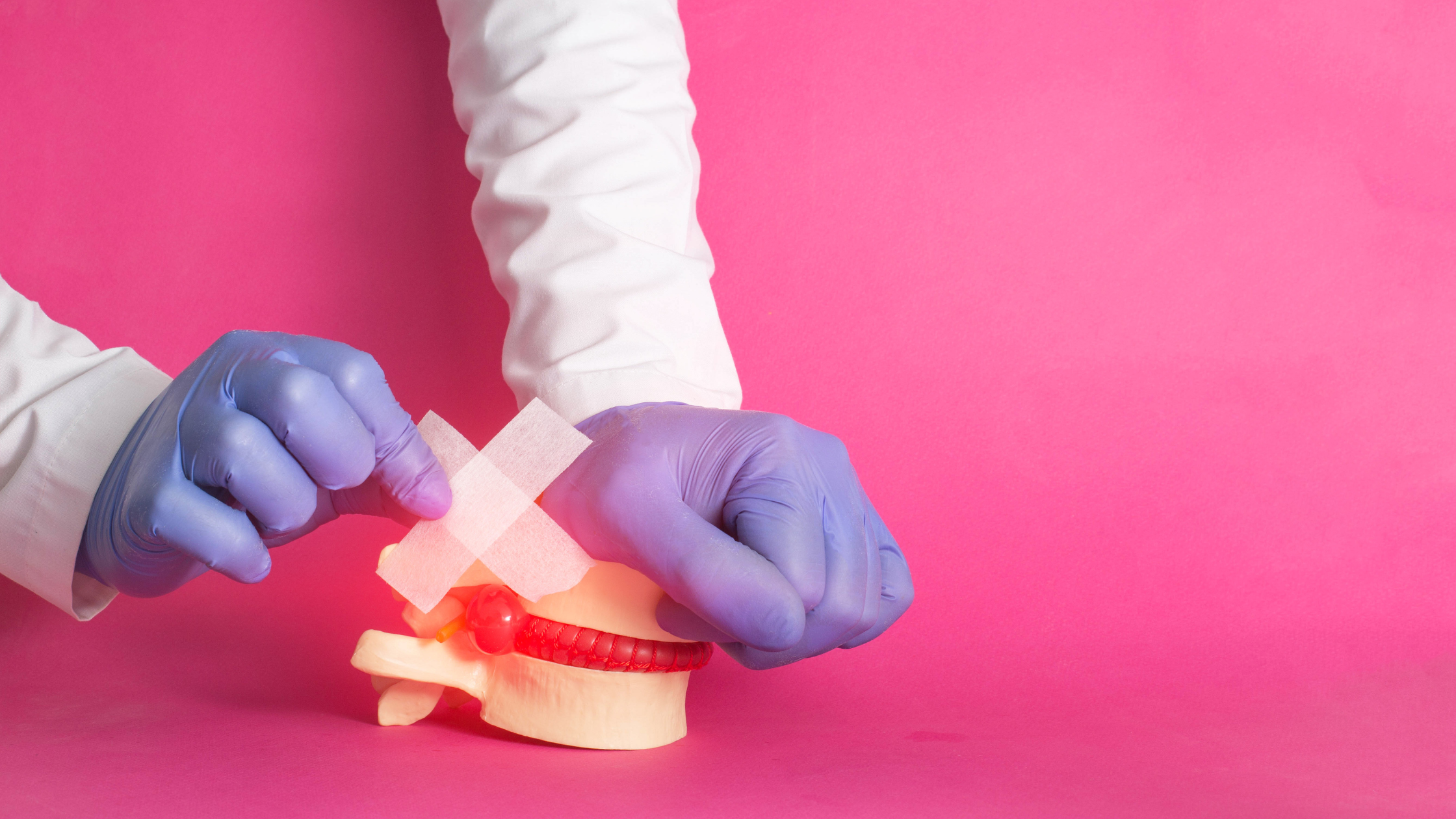 discogenic pain with doctor's hands